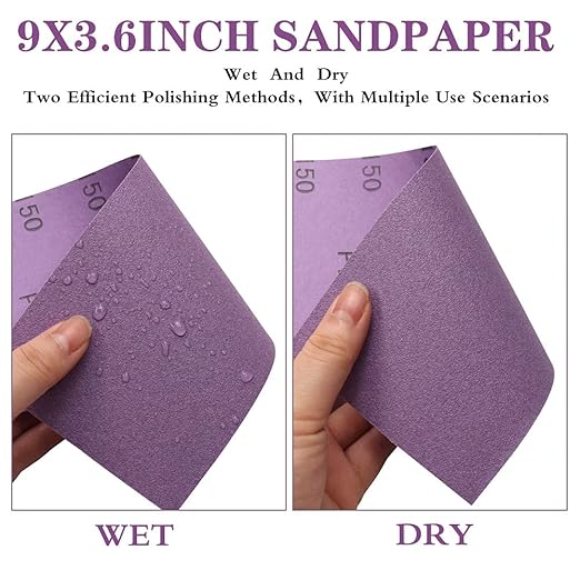 Sandpaper 3000 Grit,Wet Dry Sanding Sheets,High Performance Ceramic Abrasive Sand Paper for Wood Furniture Finishing,Metal Grinding,Automotive Polishing,9 x 3.6 Inch,25-Pack