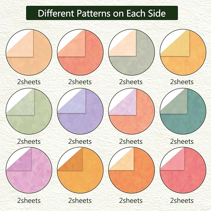Scrapbook Paper 12x12 Solid Colors, 24 Sheets/24 Designs Double-Sided Colorful Summer Style Scrapbook Paper Pad, Decorative Paper for Junk Journals Greeting Cards Decoration (Summer, 12x12 in)