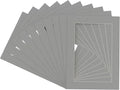 Pack of 25 Acid Free 8.5x11 Mats Bevel Cut for 7x9 Photos - Mid Grey Precut Matboards for Pictures, Photos, Framing - 4-ply Thickness