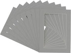 Pack of 25 Acid Free 8.5x11 Mats Bevel Cut for 7x9 Photos - Mid Grey Precut Matboards for Pictures, Photos, Framing - 4-ply Thickness