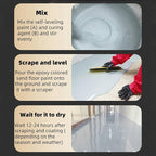 Epoxy Colored Sand Floor Paint, Epoxy Floor Paint High Gloss Marble Effect Coating for Indoor and Outdoor, Wear-resistant and non-slip Self-leveling Coating Gray 35OZ(1KG)