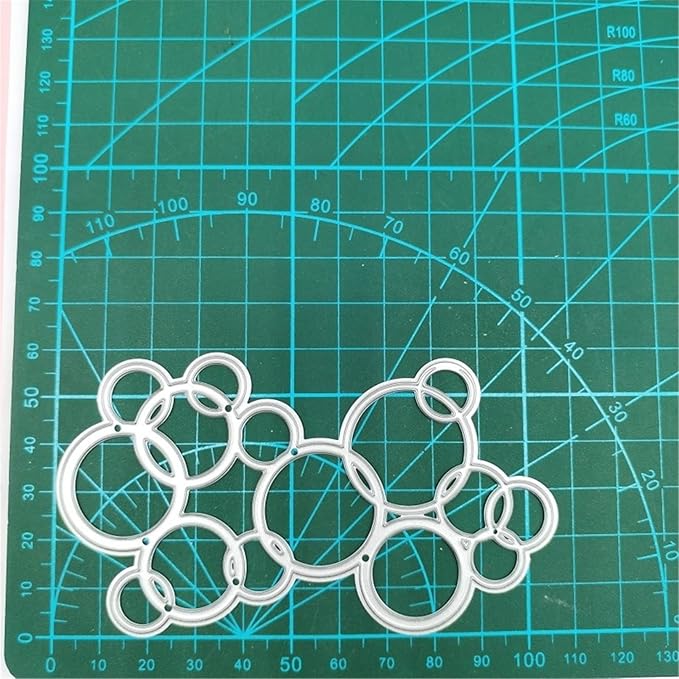 Mvchifay Cutting Dies for Card Making Metal Die-Cuts Scrapbooking Tool Hollow Frame DIY Craft Punch Template Embossing for Paper Album Decor (Bubble string-10.3x6cm)
