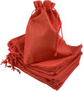 Palmhomee Pack of 25 Burlap Gift Bags with Drawstring Linen Jewelry Pouches Wedding Hessian Jute Bags for Birthday and Treat Pouches Party Wedding Favors Gift (6x8 Inch, Red)
