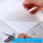 PATIKIL 11.7x8.3" Holographic Sticker Paper, 10Sheets A4 Polypropylene Self-Adhesive Transparent Waterproof Laminate Overlay Film for Photo Cards Scrapbook Decorations, Star
