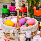 Shuttle Art Acrylic Paint, 24 Colors Acrylic Paint Bottle Set, 250ml/8.45oz Each, Rich Pigments, High Viscosity, Bulk for Artists, Beginners and Kids Painting on Rocks Crafts Canvas Wood