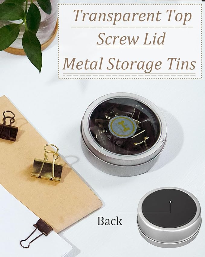 Mini Binder Clips 0.75in 24-Pack - Multicolor Bronze Clips for Notes with Magnetic Case