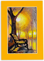 8x10 Mat Bevel Cut for 5x8 Photos - Acid Free Golden Orange Precut Matboard With Backing Board and Crystal Clear, Self Seal Photo Mat Bag - For Pictures, Photos, Framing - 4-ply Thickness