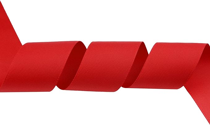 ITIsparkle 11/2" Inch Grosgrain Ribbon 25 Yards-Roll Set for Gift Wrapping Cake Decoration Party Favor Hair Braids Hair Bow Baby Shower Decoration Floral Arrangement Craft Supplies, Red Ribbon