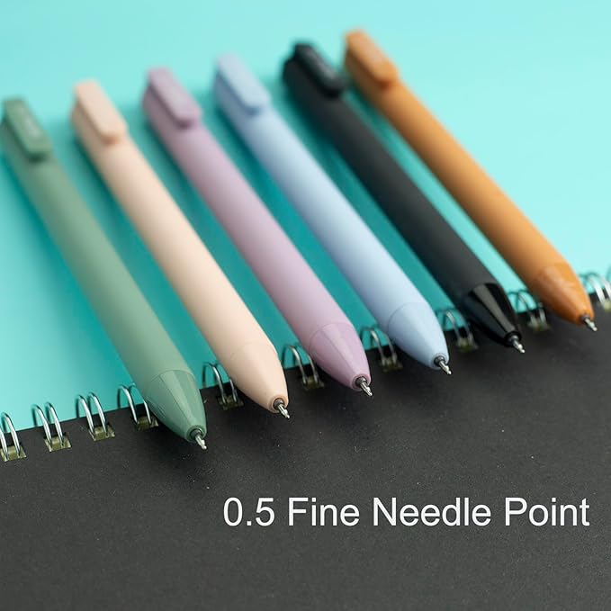 ldcrea Gel Pens 0.5 Fine Tip, Black Ink, Silky Grip, 12 Pack