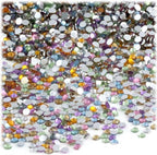 The Crafts Outlet 5-PK Set (7,200-Piece), Round 3mm Rhinestones, Flatback, Blue Tones