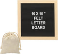 PATIKIL Felt Letter Board, 10x10Inches Black Wooden Changeable Message Board with Storage Bag Stand for Kitchen Menu Classroom Farmhouse Decor Notes, White Bronze Letter