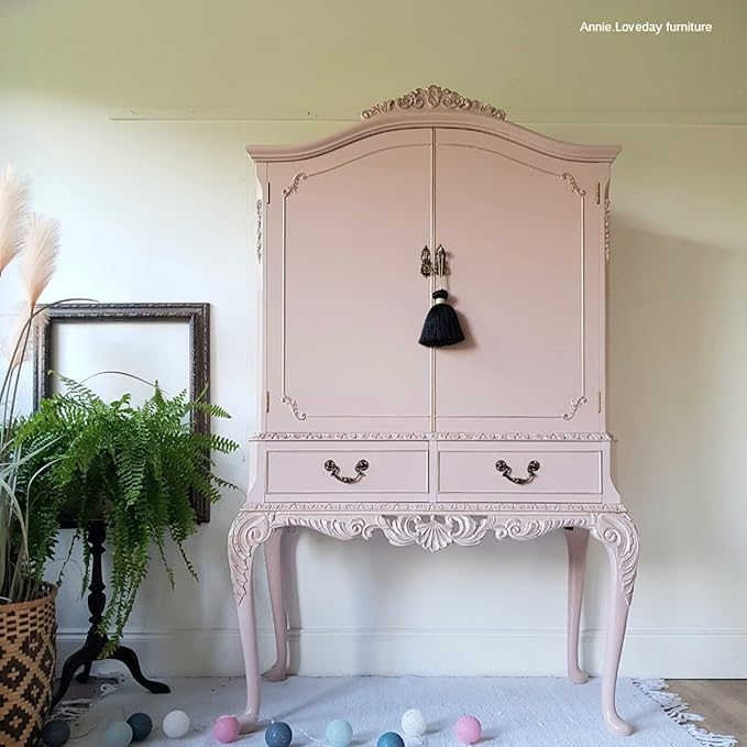 Dixie Belle Paint Company Chalk Finish Furniture Paint - Tea Rose (8 Fl Oz) - Matte Muted Mauve Chic Chalk Mineral DIY Furniture Paint