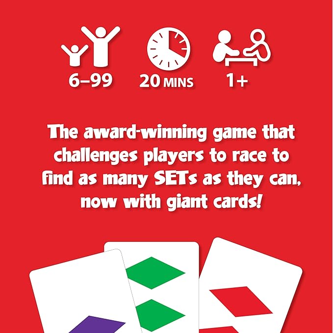 Set Giant Card Games for Kids - Jumbo Playing Cards