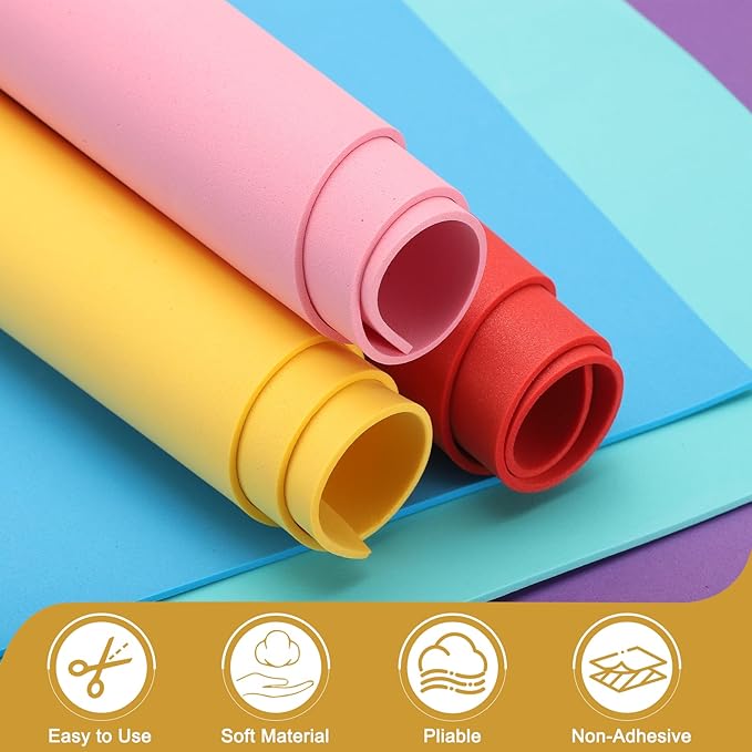 uxcell 10 Pcs Brown EVA A4 Foam Sheets Crafts, 12 x 8 Inch Foam Paper for DIY Crafts Project Classroom Scrapbook Art Cards Home Office Decoration (2mm Thick)