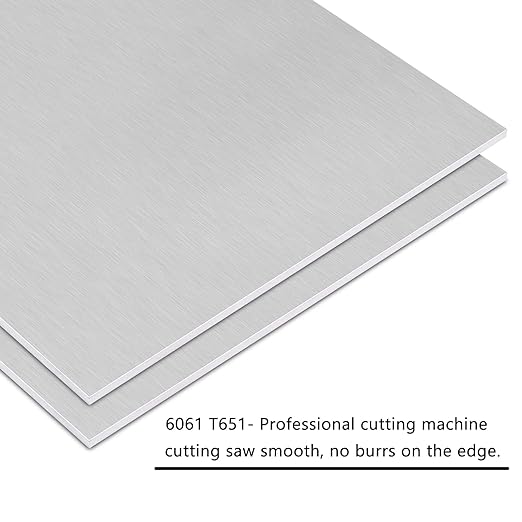 2Pack 6061 T651 Aluminum Sheet Metal 8 x 8 x 1/32(0.8MM) Inch Flat Plain Thin Aluminum Plate Covered with Protective Film, Heat Treatable Rectangle Aluminum Metal Plate for Crafting, DIY, Industrial