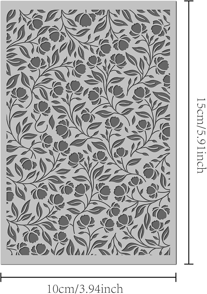 Arbuya Floral Blossom Polymer Clay Texture Mat - Flowers Leaves Leaves Texture Sheet for Polymer Clay Jewelry Making, Earring Charms, DIY Craft Supplies