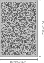 Arbuya Floral Blossom Polymer Clay Texture Mat - Flowers Leaves Leaves Texture Sheet for Polymer Clay Jewelry Making, Earring Charms, DIY Craft Supplies