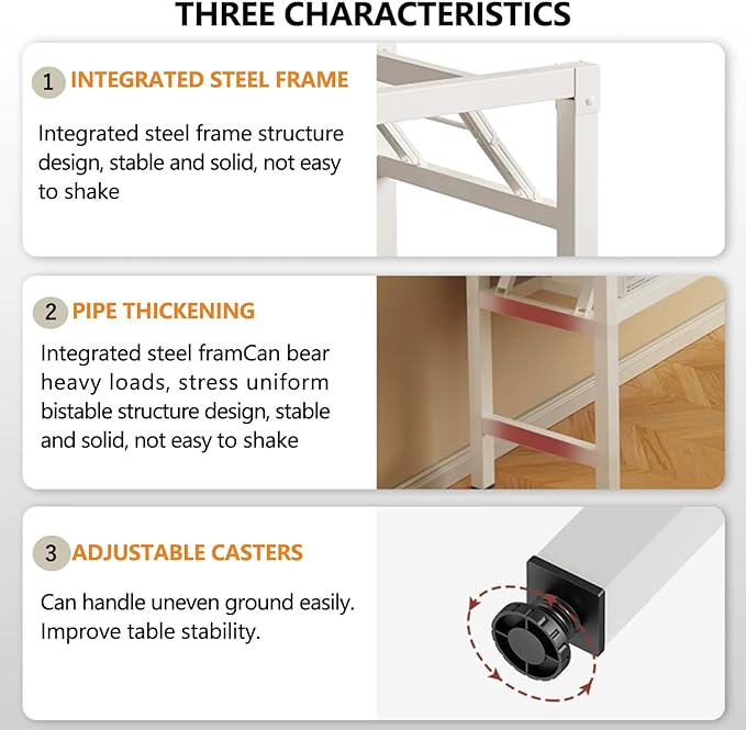 31.5 Inch Foldable Desks for Small Spaces,Foldable Desk No Assembly,Small Table for Bedroom,Rustic Brown.