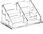 Business Card Holder for Desk, Acrylic Business Card Organizer , Multiple 6 Slots 3 Tier Business Cards Stand for Women& Men,Office Desk Accessories,Organize 300 Cards-1 Pack(Horizontal,Clear)