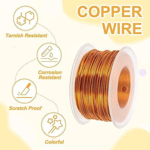 uxcell 18 Gauge / 1mm Anodized Aluminum Wire for Jewelry Craft Making, 102 Feet Bendable Flexible Wire for DIY Home Decor Gardening Sculpture, Gold