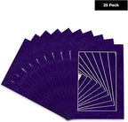 Pack of 25 Acid Free 11x14 Mats Bevel Cut for 8.5x11 Photos - Purple Crocus Suede Precut Matboards For Pictures, Photos, Framing - 4-ply Thickness