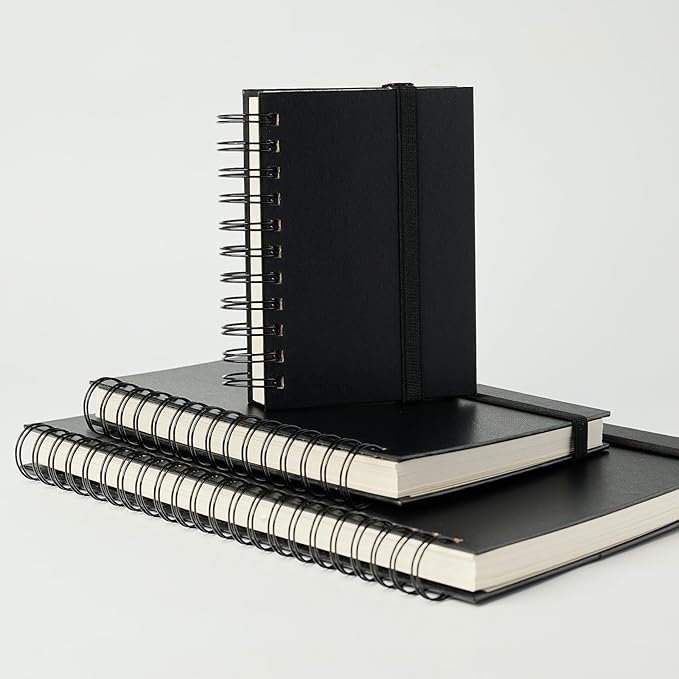 CuppaClip Sketch Book Hardcover Drawing Pad 300GSM Acid-Free Paper Spiral Bound Sketchbook 50 Sheets/100 Pages Art Supplies (Spiral Binding, 8.3x11.8in)