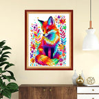 Funchey Stamped Cross Stitch Kits, DIY Cross Stitch Pattern for Adults Beginners Needlepoint Kits Embroidery Kit Arts and Crafts 11CT-Colorful Fox 16x20 inch