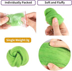 Habbi 100 Colors Needle Felting Wool - Fibre Wool Roving for DIY Craft, Needle Felt Roving for Spinning Blending Custom Colors