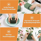8 Pcs Floral Foam Blocks for Flower Arrangement (7.8” L x 3.5” W x 2.4” H) Wet and Dry Green Floral Foam for Wedding, Birthdays, Home Decorations