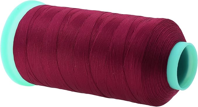 Mandala Crafts Bonded Nylon Thread Wine Heavy Duty Sewing Threads - 2843 YDs Size 46 210D T45 Tex 45 Thread for Leather Jeans Weaving Outdoor Marine Upholstery Threads