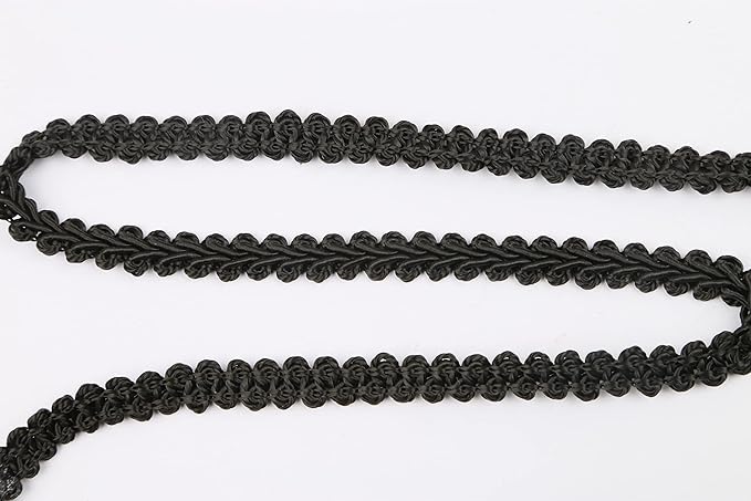 BEL AVENIR Braid Trim 1/2 inch 13.6 Yards French Gimp Basic Sewing Polyester DIY Crafts Costume Home Decorative (Black)
