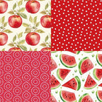 6x6 Berries & Blossoms Scrapbook Paper Pad | 24 Sheets (12 Designs) 160gsm Acid Free Cardstock | Strawberry, Cherry, Raspberry & Watermelon Patterns for Summer Crafts & Card Making