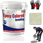Epoxy Floor Paint, Epoxy Colored Sand Floor Paint, High-Gloss Marble Effect Self-Leveling Coating, Waterproof, Non-Slip, Ultra-Durable for Garage, Basement, Wood Floors (Beige,6.6 lb)