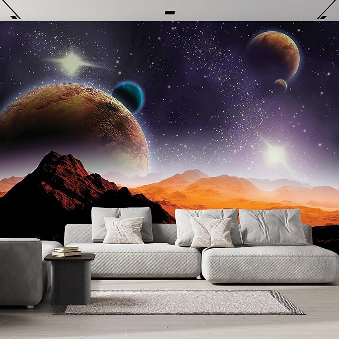 wall26 Peering into a Vibrantly Colored Space Wall Mural, Removable Sticker, Home Decor - 132x192 inches