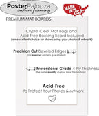 8.5x11 Mat Bevel Cut for 7x9 Photos - Acid Free Hunter Green Precut Matboard with Backing Board and Crystal Clear, Self Seal Photo Mat Bag - for Pictures, Photos, Framing - 4-ply Thickness