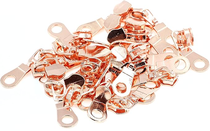 Leekayer #5 Rose Gold Metallic Nylon Coil Zippers by The Yard Bulk 10 Yards Black Tape with 25pcs Rose Gold Sliders for DIY Sewing Tailor Craft Bag(Black)