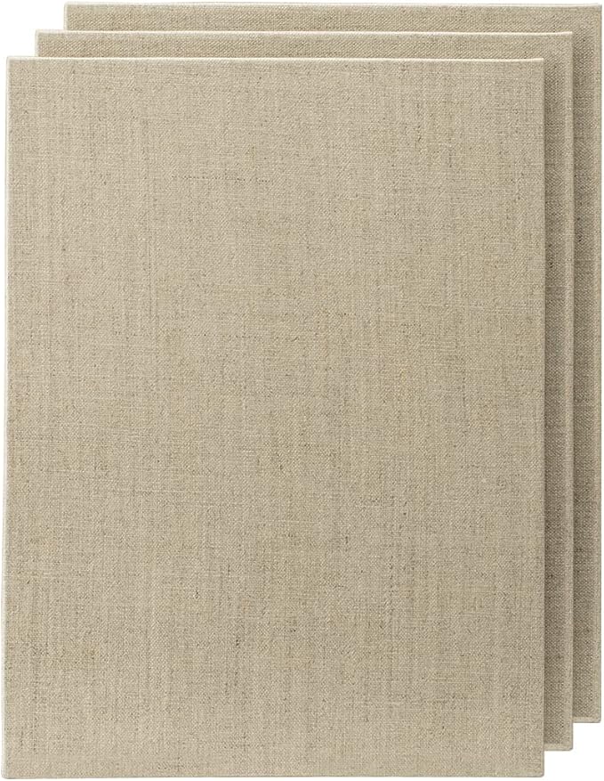 Senso Clear Primed Linen Panels - 5x7-3 Pack of Panels for Painting Oils, Acrylics, Pastels and More