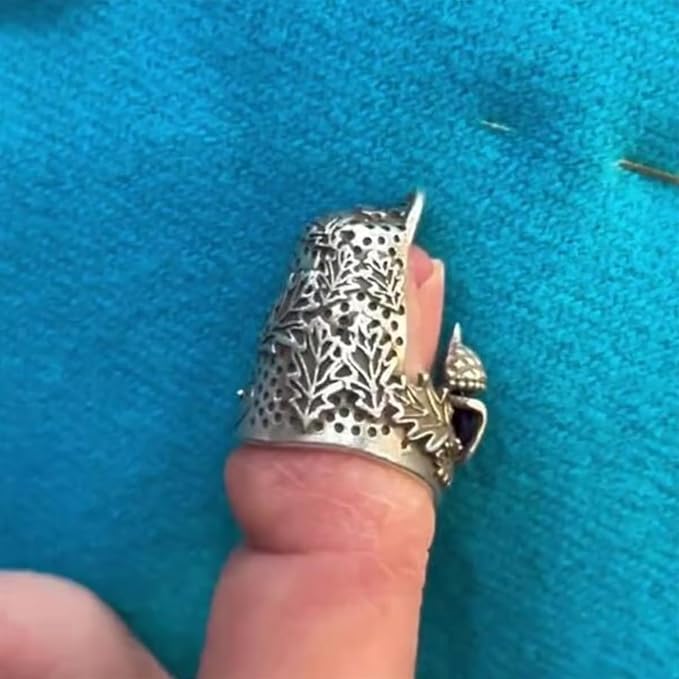 Open Nail Acorn Thimble, Thimbles for Hand Sewing, Metal Thumb Thimble Shield Accessories, Sewing Thimble Finger Protector for Needlework, Hand Embroidery Craft-2pcs