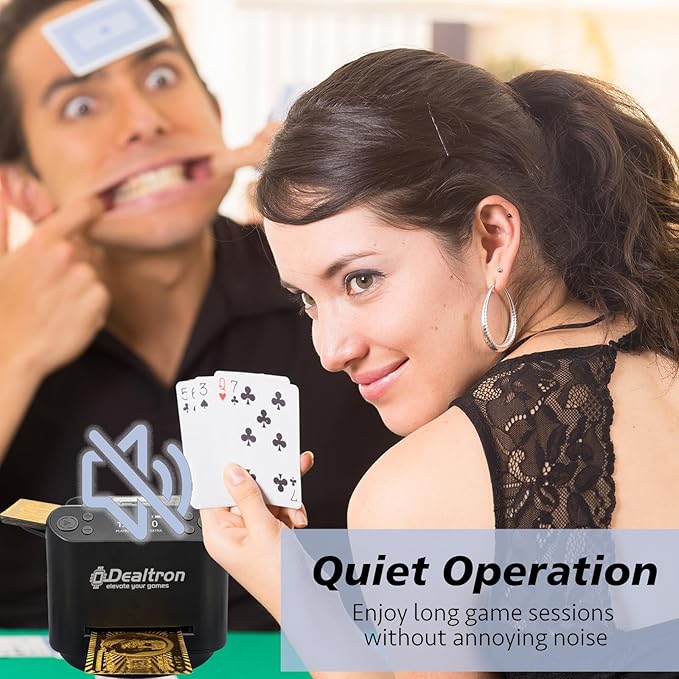 All-in-One Automatic Card Shuffler and Dealer,with 8 Remotes,Programmable Dealer,Card Shuffler 2 Deck,360° Rotation,Ultra Quiet,Rechargeable,up to 12 Players,for All Card Games (Shadow Black)