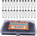 1000PCS Safety Pins, 1.1 inch Small Safety Pins, Rust-Resistant Nickel Plated Steel, Sharp Edge Safety Pin for Clothes, Sewing, 28mm Decorative Safety Pins Assorted (Black)