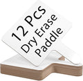 12 Pcs Dry Erase Answer Paddles, Auction Paddles Bulk, 9.8 x 8 Inches White Board, Double Sided Paddle for Students Classroom Office Meeting Voting Answers Shower Games Party
