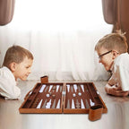 Backgammon Set - Classic Board Game with Premium Leather Case - Portable Travel Strategy Backgammon Game Set for Adults, Kids (11inch, Brown)