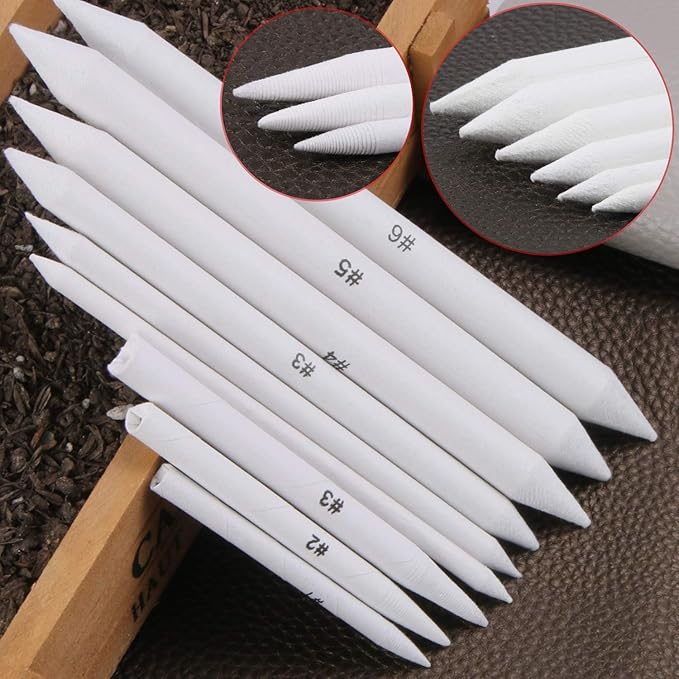 FEBSNOW 84 Pcs Blending Stumps and Tortillions, Paper Art Blenders, Art Pencils, Drawing Pencils for Student Artist Charcoal Sketch Drawing Tools, Sketch Supplies