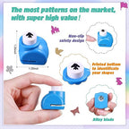 Geyee 68 Pieces Scrapbook Paper Punch Hole Punches Shape Mini Gift Card Punch Small Scrapbooking Shape Cutters for Nail Stamp Supplies DIY Craft Fun Projects, 68 Styles