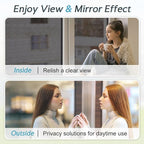 DOWELL One Way Window Privacy Film with 3 Tools Window Tint for Home Sun Blocking Heat Control Anti UV Reflective Mirror Covering See Out Not in for House and Office Black Silver 17.5" X 78.7"