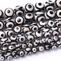 60PCS 6MM Natural Tibetan Stone Beads Round Loose Stone Beads for Jewelry Making DIY Energy Stone Healing Power Bracelet 15"