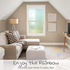 HIDBEA 3D Window Privacy Film - Rainbow Decorative Clings, Heat Control Vinyl Glass Tint, Mosaic Patterns - 17.5 x 78.7 Inches