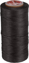 uxcell Flat Leather Sewing Waxed Thread, 140m / 153 Yards Polyester Wax String, 300D Wax Stitching Cord for Leather Crafts, Bookbinding, Bracelets Braided, Dark Brown