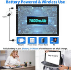 HIUKCOLED Rechargeable A4 Light Pad, Battery Powered Light Board with Top Clip＆Stand, Stepless Dimmable＆6-Level Brightness Adjustable, Wireless LED Tracing Box for Diamond Painting,Drawing,Sketching