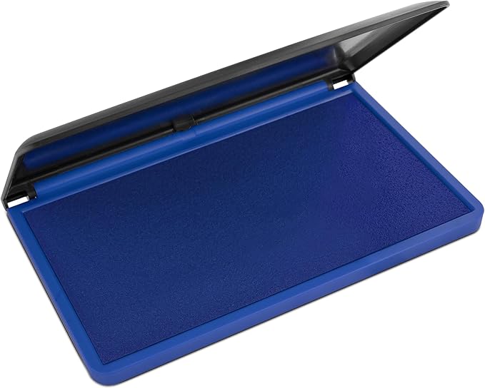 MaxMark Large Premium Blue Ink Stamp Pad - 3.5" x 6.25" - Quality Felt Pad